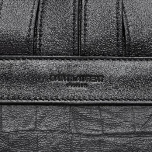 Saint Laurent Croc Embossed Lambskin Festival Backpack