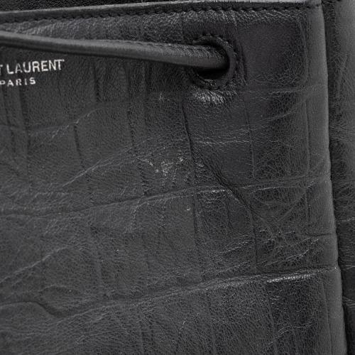 Saint Laurent Croc Embossed Lambskin Festival Backpack