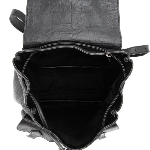 Saint Laurent Croc Embossed Lambskin Festival Backpack