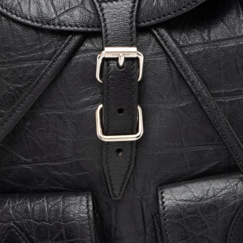 Saint Laurent Croc Embossed Lambskin Festival Backpack