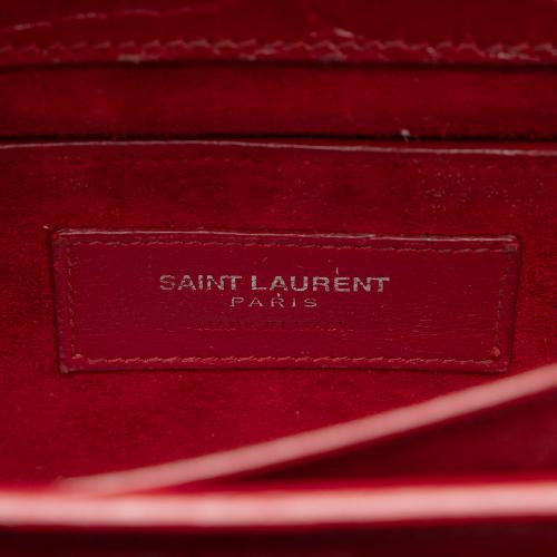 Saint Laurent Croc Embossed Leather Monogram Sunset Medium Shoulder Bag