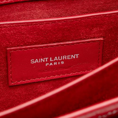 Saint Laurent Croc Embossed Leather Monogram Sunset Medium Shoulder Bag