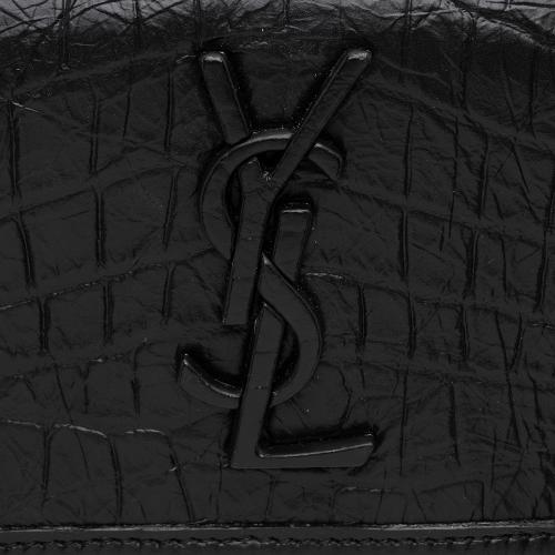 Saint Laurent Croc Embossed Leather Monogram Niki Waist Bag