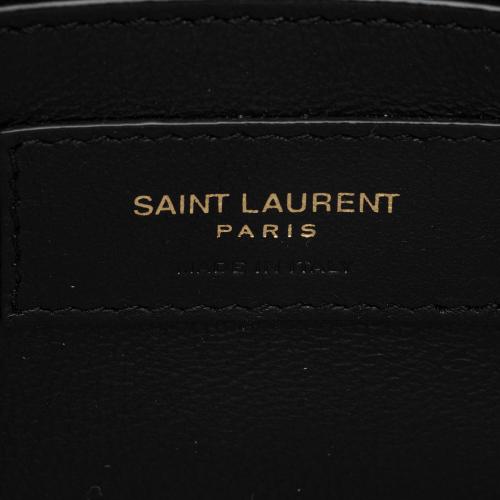 Saint Laurent Croc Embossed Nubuck Monogram Kate Small Shoulder Bag