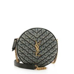 Saint Laurent Denim Monogram Vinyle Round Camera Bag