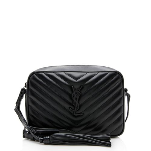 Saint Laurent Matelasse Calfskin Matte Black Monogram Lou Camera Bag