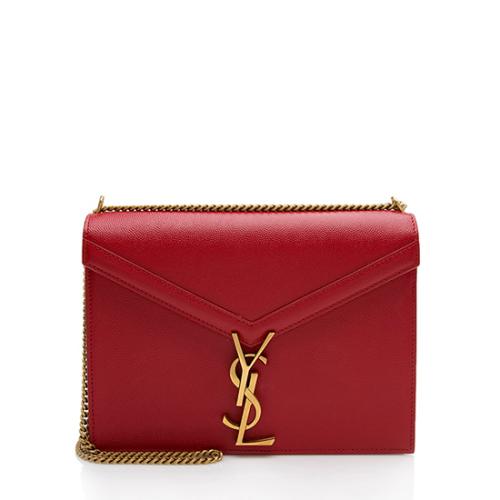 Saint Laurent Grain De Poudre Monogram Cassandra Medium Chain Bag