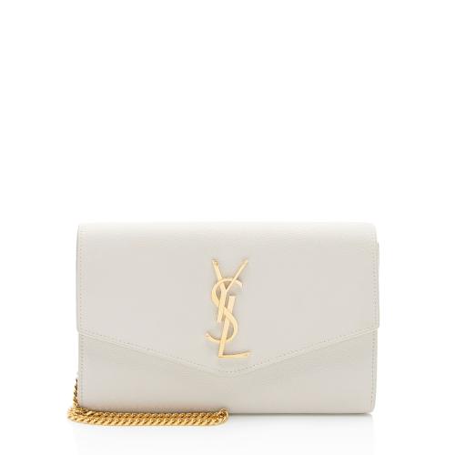 Saint Laurent Grain De Poudre Monogram Uptown Chain Wallet