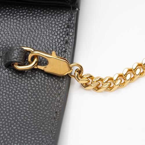 Saint Laurent Grain De Poudre Monogram Uptown Chain Wallet