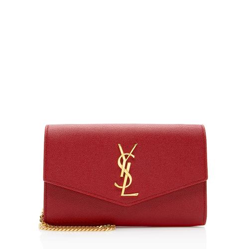 Saint Laurent Grain De Poudre Monogram Uptown Chain Wallet