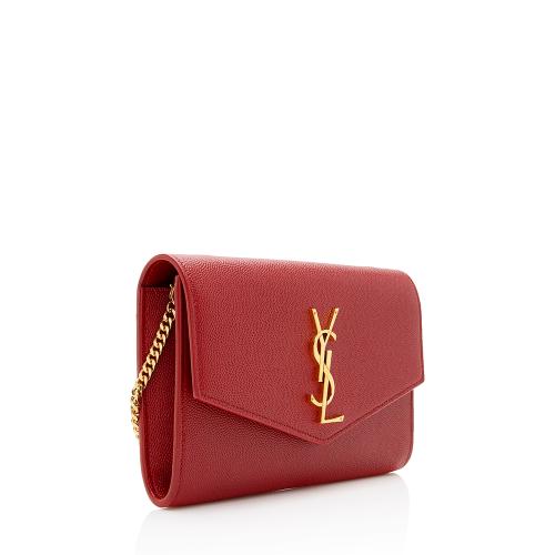 Saint Laurent Grain De Poudre Monogram Uptown Chain Wallet