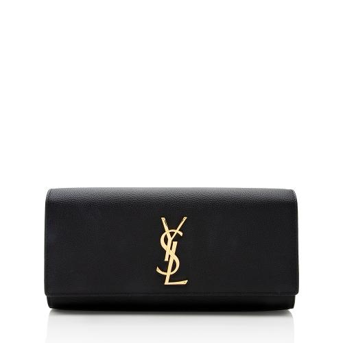 Saint Laurent Grain de Poudre Monogram Kate Clutch