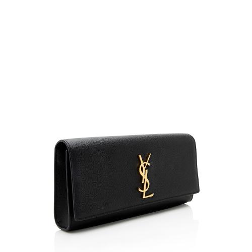 Saint Laurent Grain de Poudre Monogram Kate Clutch