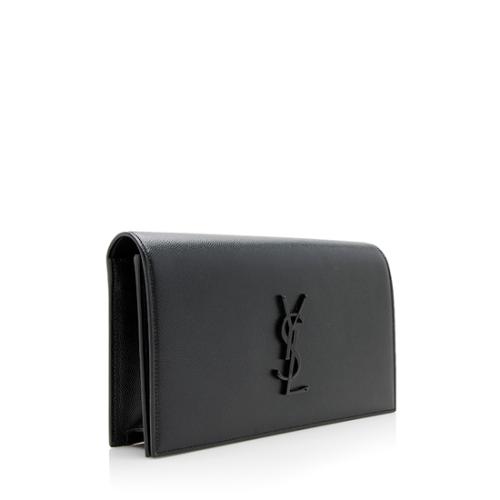 Saint Laurent Grain de Poudre Monogram Kate Clutch