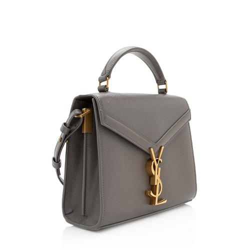 Saint Laurent Grain de Poudre Monogram Cassandra Mini Top Handle Bag