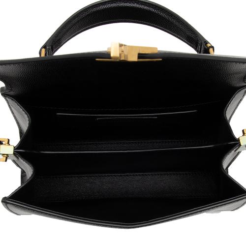 Saint Laurent Grain de Poudre Monogram Cassandra Mini Top Handle Bag