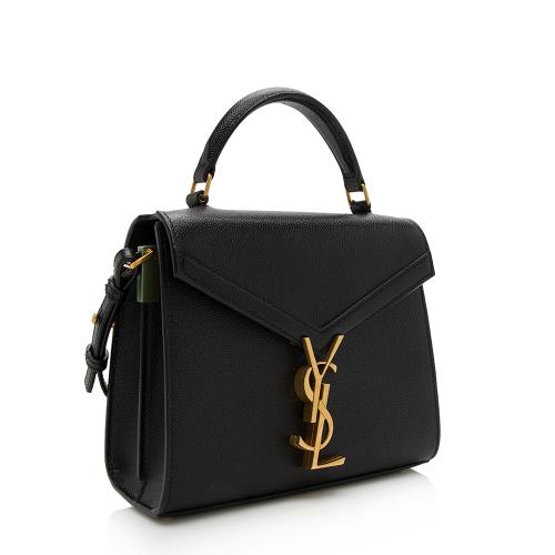 Saint Laurent Grain de Poudre Monogram Cassandra Mini Top Handle Bag