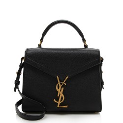 Saint Laurent Grain de Poudre Monogram Cassandra Mini Top Handle Bag