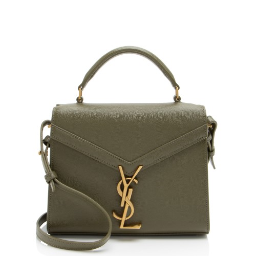 Saint Laurent Grain de Poudre Monogram Cassandra Mini Top Handle