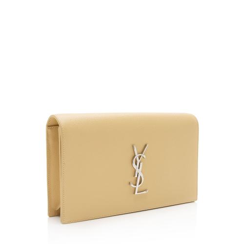 Saint Laurent Grain de Poudre Monogram Kate Clutch