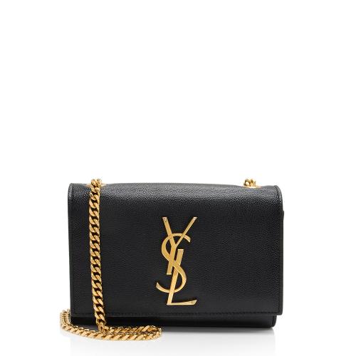 Saint Laurent Grain de Poudre Monogram Kate Small Crossbody