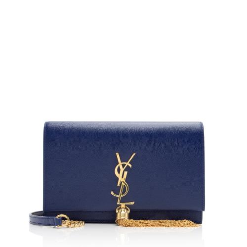 Saint Laurent Grain de Poudre Monogram Kate Tassel Chain Wallet