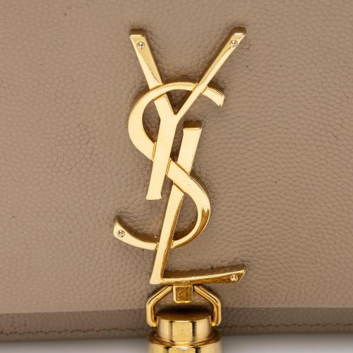 Saint Laurent Grain de Poudre Monogram Kate Tassel Chain Wallet