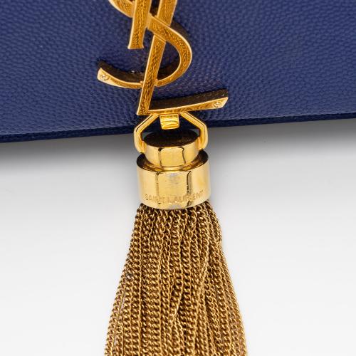 Saint Laurent Grain de Poudre Monogram Kate Tassel Chain Wallet