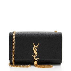 Saint Laurent Grain de Poudre Monogram Kate Tassel Medium Shoulder Bag