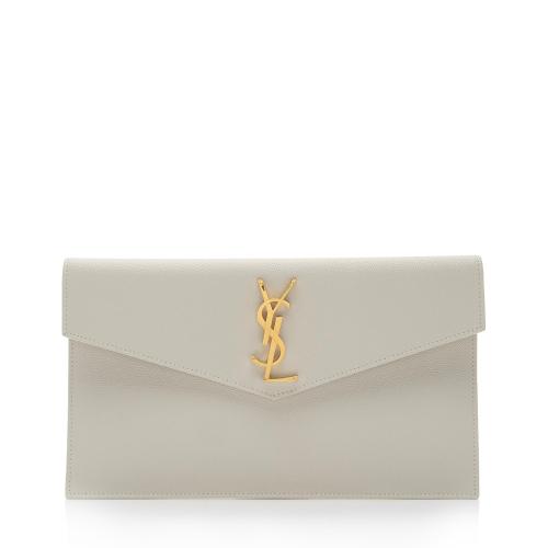 Saint Laurent Grain de Poudre Monogram Uptown Envelope Clutch