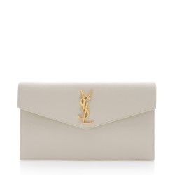 Saint Laurent Grain de Poudre Monogram Uptown Envelope Clutch