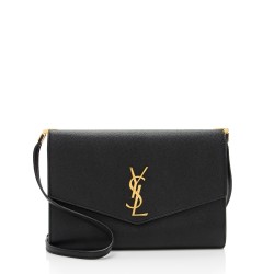 Saint Laurent Grain de Poudre Monogram Uptown Mini Crossbody