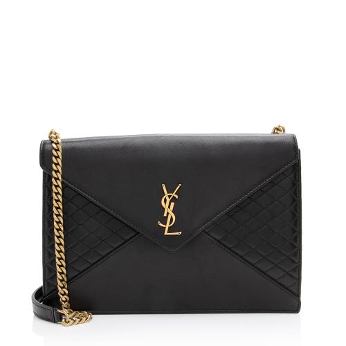 Saint Laurent Lambskin Monogram Gaby Chain Envelope Bag