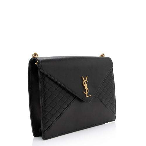 Saint Laurent Lambskin Monogram Gaby Chain Envelope Bag