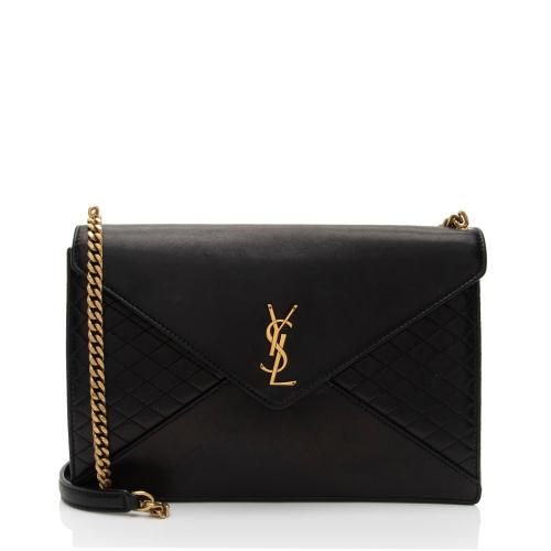 Saint Laurent Lambskin Monogram Gaby Chain Envelope Bag