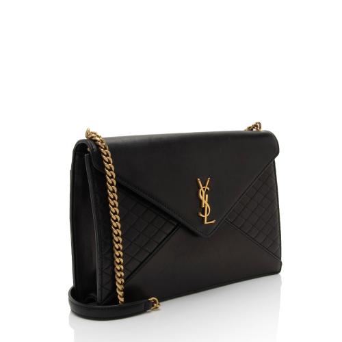 Saint Laurent Lambskin Monogram Gaby Chain Envelope Bag