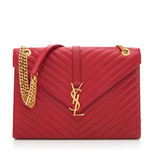 Saint Laurent Matelasse Leather Classic Monogram Shoulder Bag