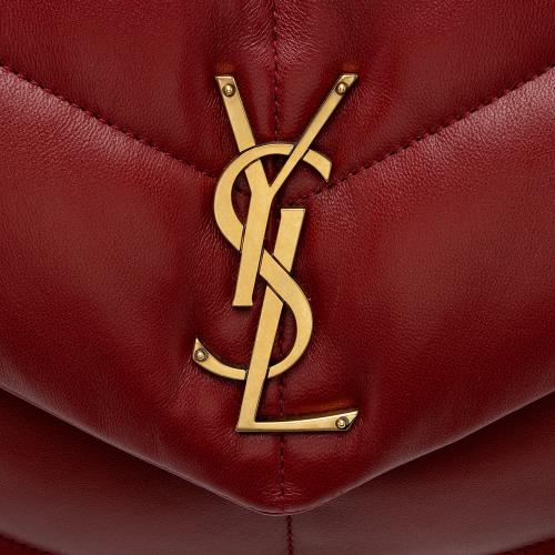 Saint Laurent Lambskin Monogram Puffer LouLou Medium Shoulder Bag