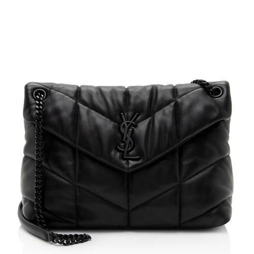 Saint Laurent Lambskin Monogram Puffer LouLou Medium Shoulder Bag