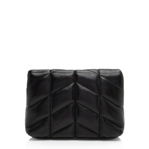 Saint Laurent Lambskin Monogram Puffer LouLou Small Clutch