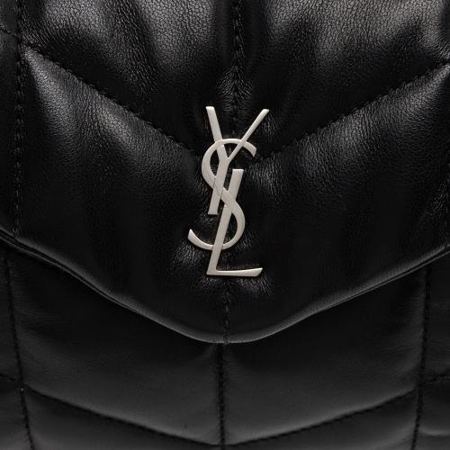 Saint Laurent Lambskin Monogram Puffer LouLou Small Clutch