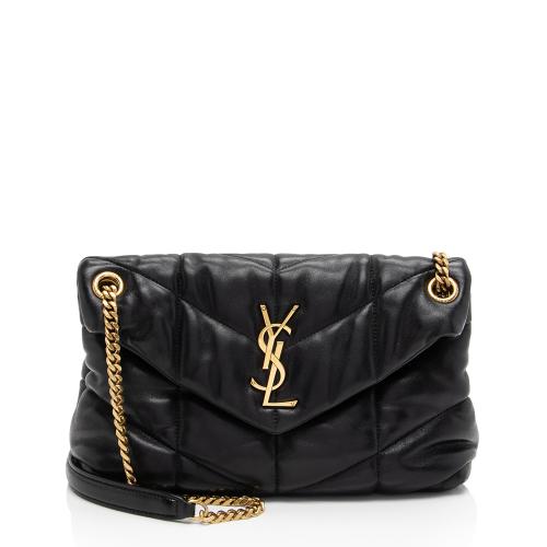 Saint Laurent Lambskin Monogram Puffer LouLou Small Shoulder Bag