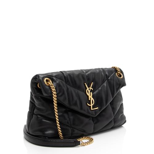 Saint Laurent Lambskin Monogram Puffer LouLou Small Shoulder Bag