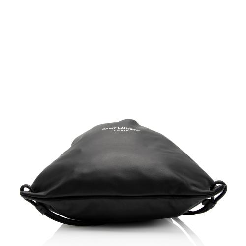 Saint Laurent Lambskin Teddy Drawstring Backpack