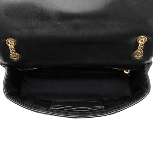 Saint Laurent Lambskin Suede Monogram Jamie Medium Shoulder Bag