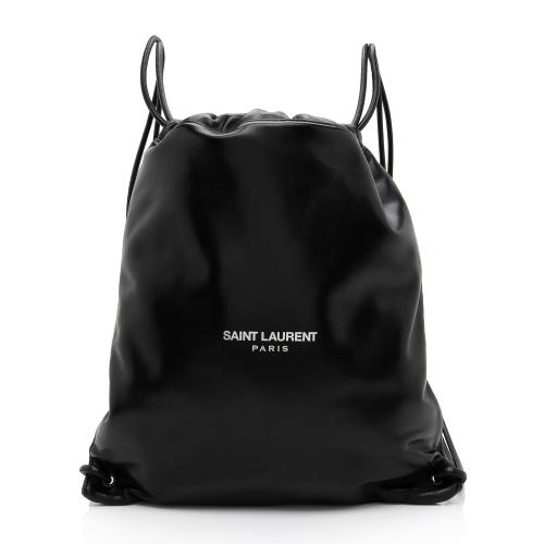 Saint Laurent Lambskin Teddy Drawstring Backpack