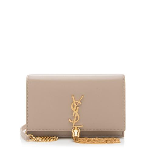 Saint Laurent Calfskin Monogram Kate Tassel Chain Wallet