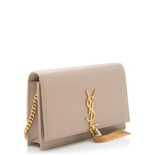 Saint Laurent Calfskin Monogram Kate Tassel Chain Wallet