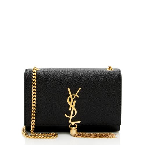 Saint Laurent Grain de Poudre Monogram Kate Tassel Small Shoulder Bag