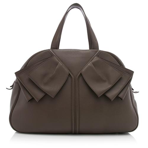 Saint Laurent Leather Obi Bow Satchel